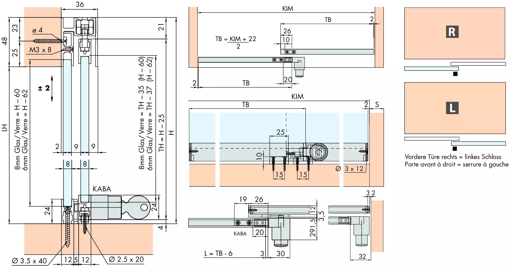 EKU CLIPO 26/36 GPPK Schliesssystem ohne Zylinder
